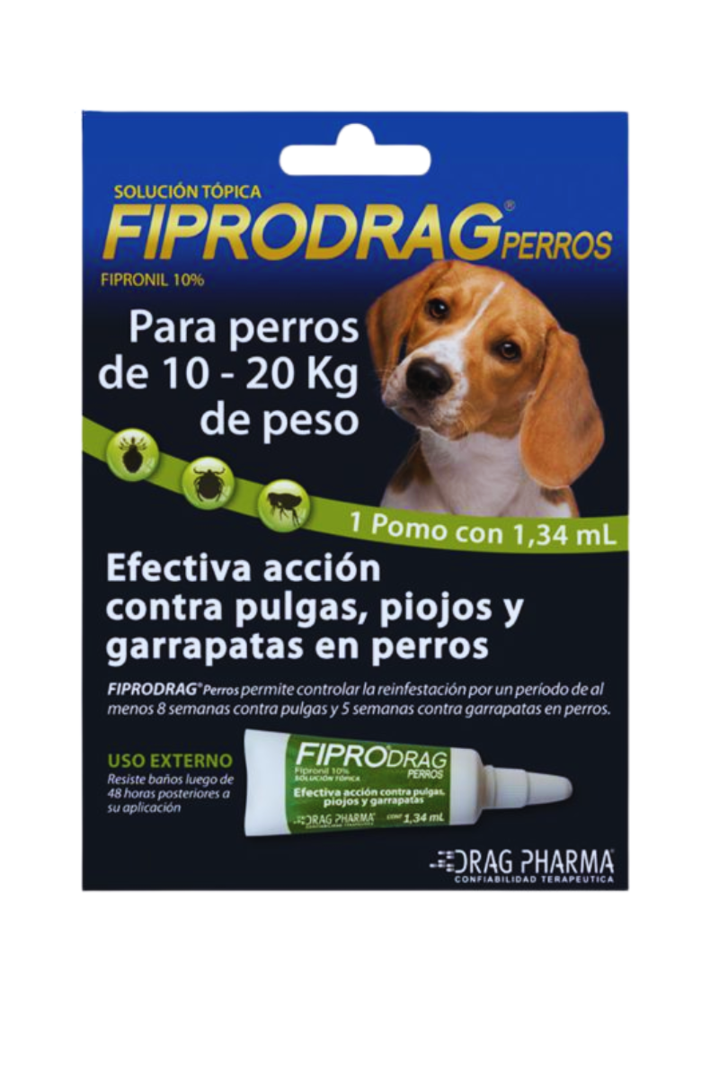 Pipeta Fiprodrag Antipulgas Perros Hasta 20 Kilos