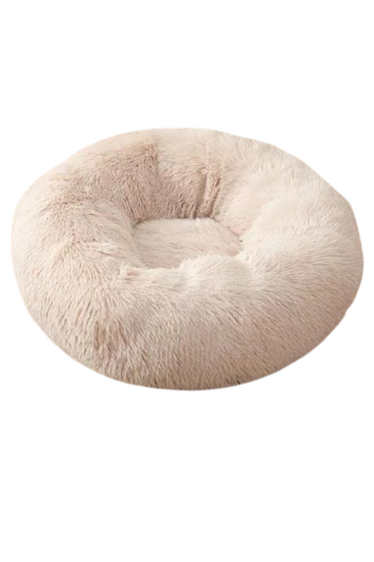 Cama para perros y gatos antiestrés L Beige