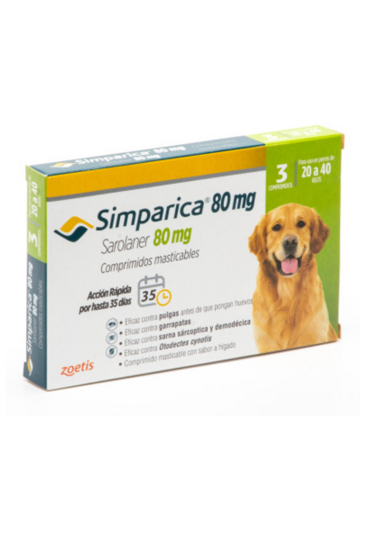 Simparica Perro 20 - 40kg (80mg) 3 Comprimidos