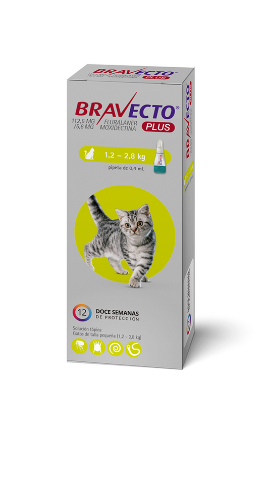 Bravecto Gato 1,2 a 2,8 kg